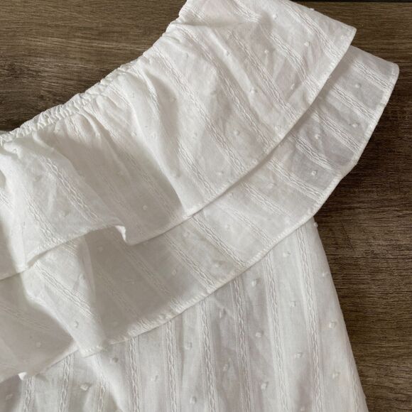 Amaryllis x Hey Nasreen He Loves Me He Loves Me Naz Ruffle Top White Women Large - Picture 5 of 9